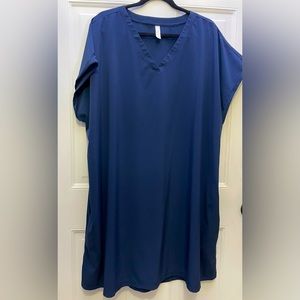 Stylus Navy Blue Chamoise short Sleeve Dress Sz 2X
